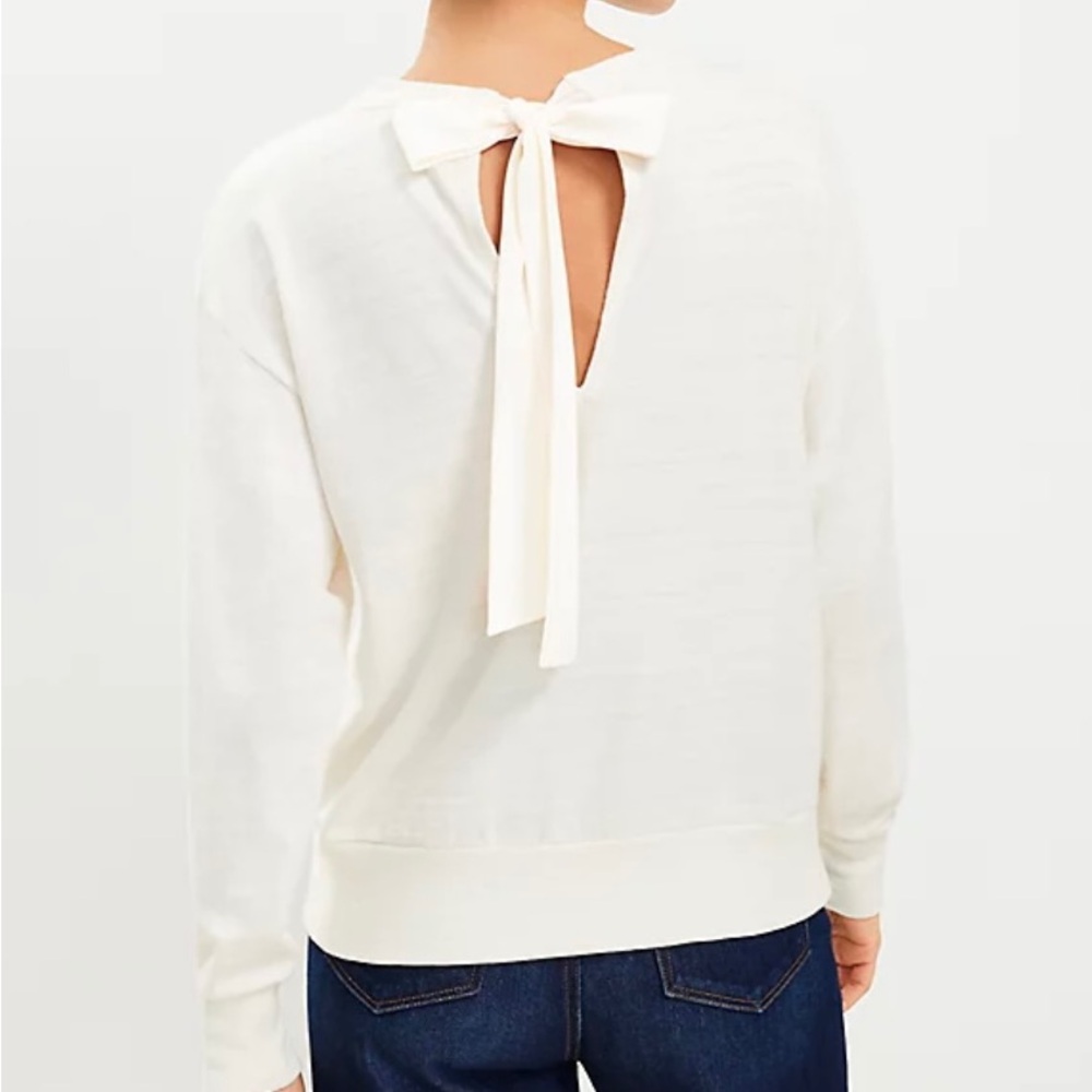 NWT Loft lightweight sweater with bow back